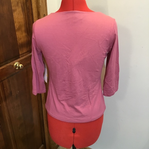 Karen Kane 3/4 Sleeve blouse, size MP, NWT, deep neckline, stretch - Picture 2 of 3